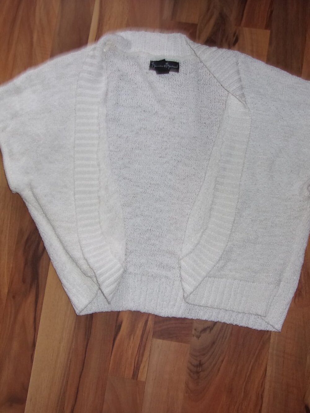 🍋🟩 size extra large womens white open vest sweater shirt knit coat - Picture 3 of 4